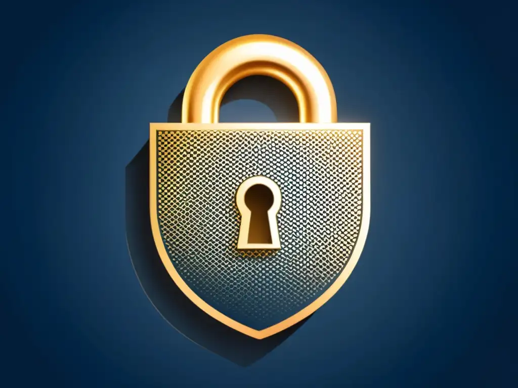 Padlock de seguridad con patrones geométricos - Ilustración minimalista Un candado seguro con patrones geométricos grabados, reflejando protección y seguridad para las APIs REST