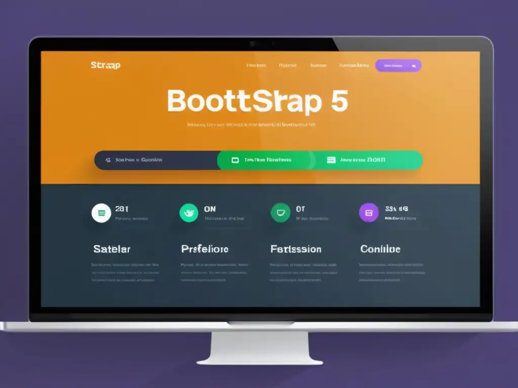 Interfaz moderna de Bootstrap 5: diseño 8k de alta definición Captura impresionante de la interfaz moderna y elegante de Bootstrap 5, resaltando sus mejoras y novedades en diseño y usabilidad