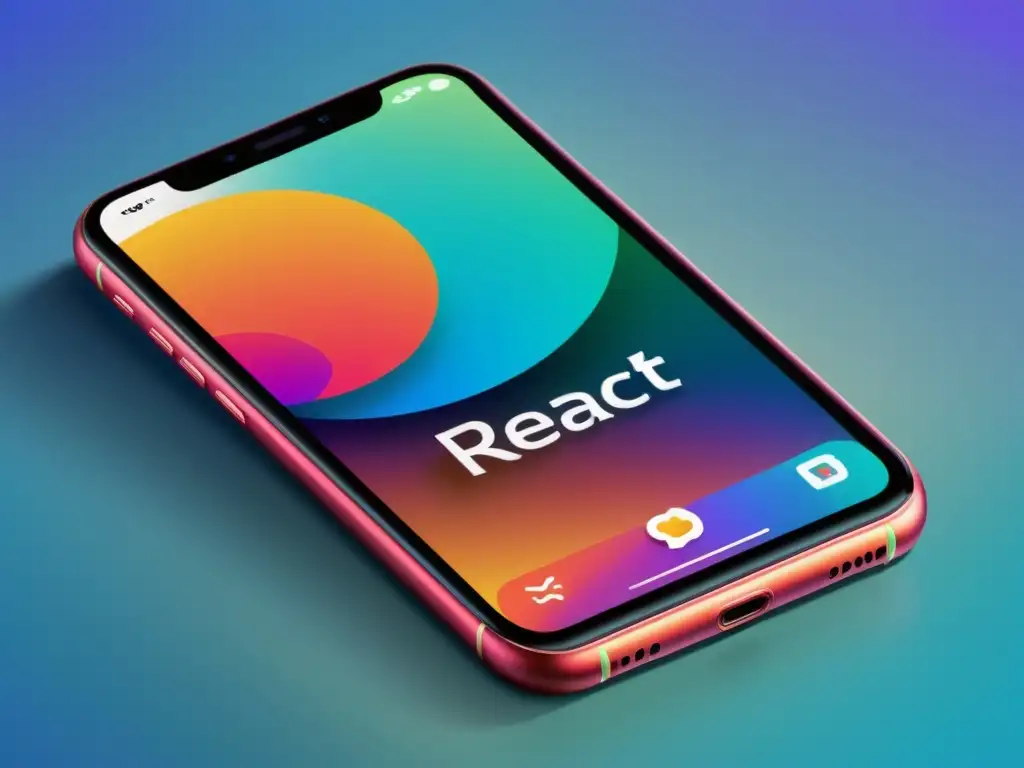 Aplicación móvil React Native: diseño moderno y profesional Captura de pantalla de una aplicación móvil moderna y elegante desarrollada con React Native Python, con diseño limpio y colores vibrantes