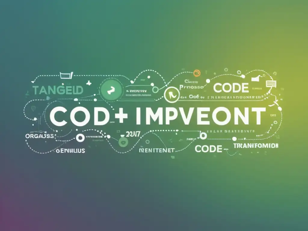Transformación de código: Evolución de la simplicidad Transformación de código caótico a organizado, reflejando mejora continua de código en backend