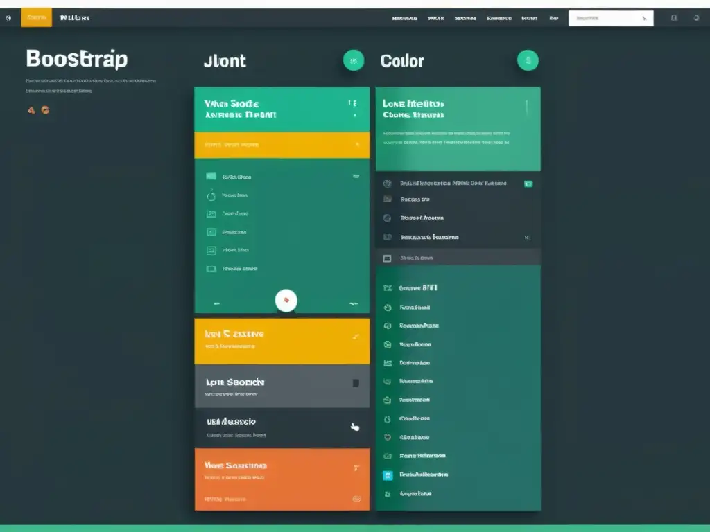 Comparación Layout: Bootstrap Grid vs Flexbox Comparativa Bootstrap Grid vs Flexbox: Imagen detallada de diseño web con enfoque minimalista y profesional en tonos azules y grises