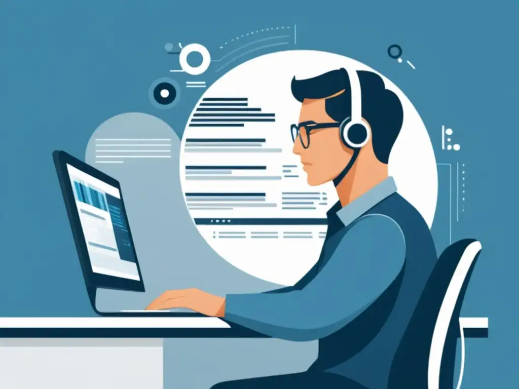 Desarrollador web y algoritmos: la fusión perfecta Un desarrollador web interactúa con algoritmos de machine learning y código