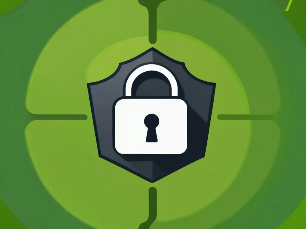 Node Ilustración detallada de un candado seguro integrado con el logo de Node