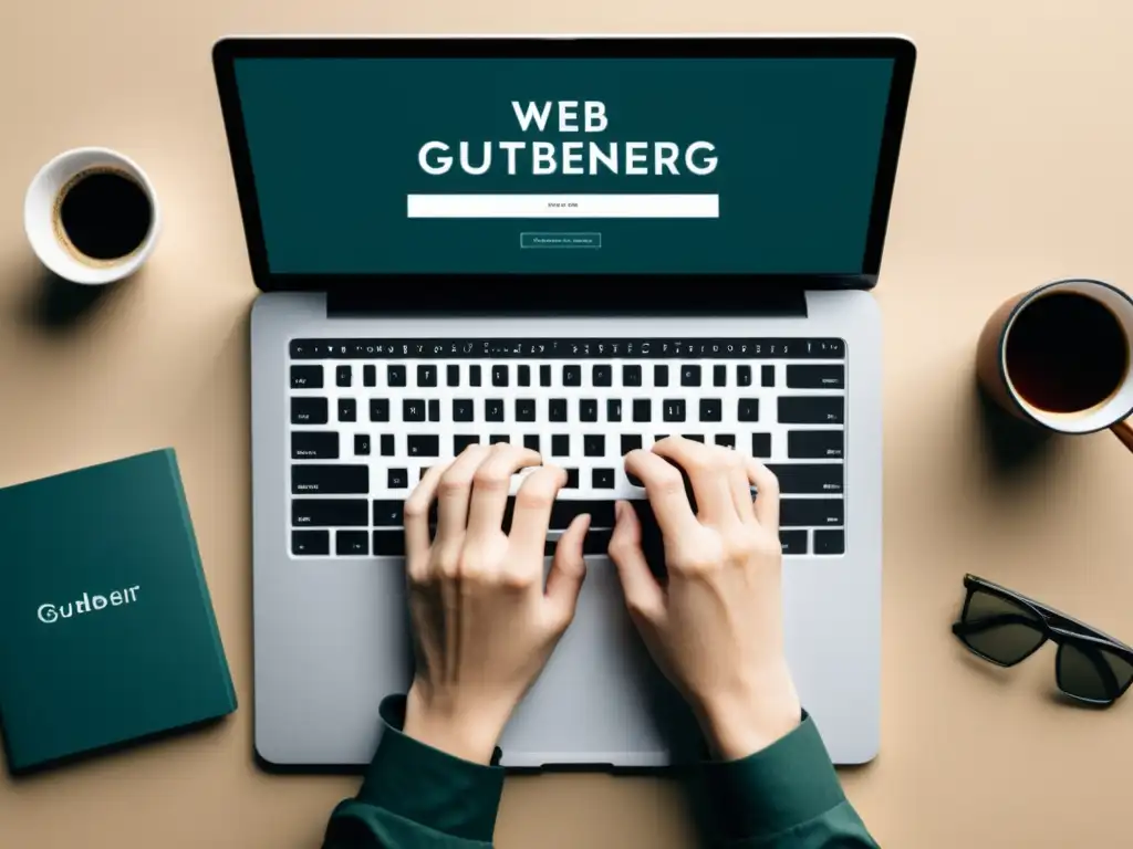 Web designer creando un diseño web moderno con Gutenberg Diseñador web con Gutenberg avanzado creando un sitio moderno y elegante