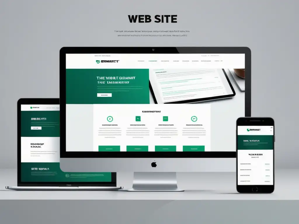 Diseño web adaptable: estrategia de breakpoints en acción Un diseño web moderno y minimalista en varios dispositivos, destacando la definición estratégica de breakpoints web