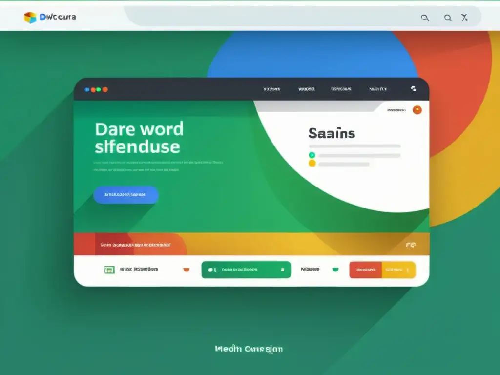 Página web moderna con rich snippets en 8k Un diseño web moderno y minimalista con datos estructurados que aumenta CTR con su profesionalidad y colores vibrantes