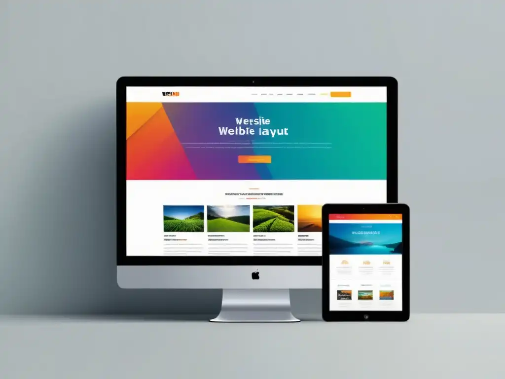 Diseño web responsive: elegante y moderno Diseño web responsivo con Ruby on Rails y Bootstrap: Imagen de un diseño web moderno y adaptable, con líneas limpias y tipografía llamativa