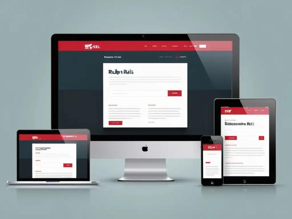 Diseño web adaptable y moderno con Ruby on Rails y Bootstrap Diseño web responsivo con Ruby on Rails y Bootstrap: Interfaz moderna y profesional en dispositivos, destacando su versatilidad y atractivo visual