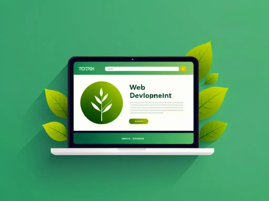 Diseño web sostenible: interfaz moderna y ecológica Diseño web sostenible: interfaz moderna con colores ecofriendly y elementos naturales