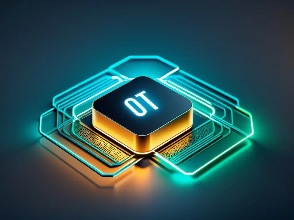 Dispositivo IoT moderno en red de transferencia de datos Dispositivo IoT moderno iluminado en red tecnológica, transfiere datos