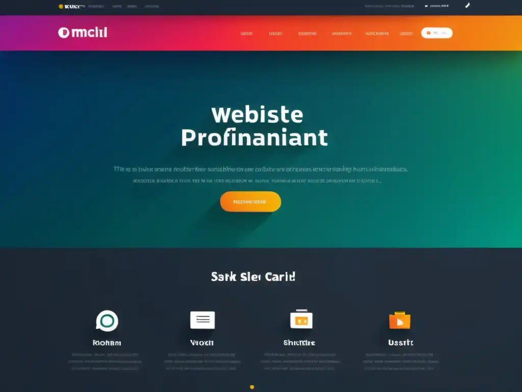 Diseño web en modo oscuro: moderno, vibrante y profesional Implementación efectiva de dark mode en diseño web moderno y sofisticado con alta usabilidad y acentos de color vibrantes