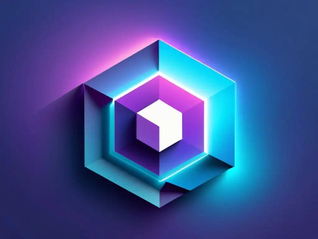 Animación de carga geométrica en tonos azules y morados Un elegante diseño de animaciones de carga SVG, con formas geométricas entrelazadas en tonos de azul y morado, y un sutil efecto de degradado