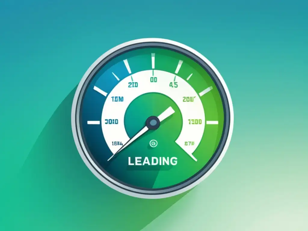 Optimización web: Velocidad óptima con diseño sereno Un elegante ilustración de un velocímetro de carga web con diseño moderno