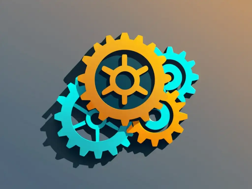 Armonía de Estado: Gears Context y Redux Dos engranajes entrelazados, uno 'Contexto' y el otro 'Redux', representan la comparativa gestión de estado en React