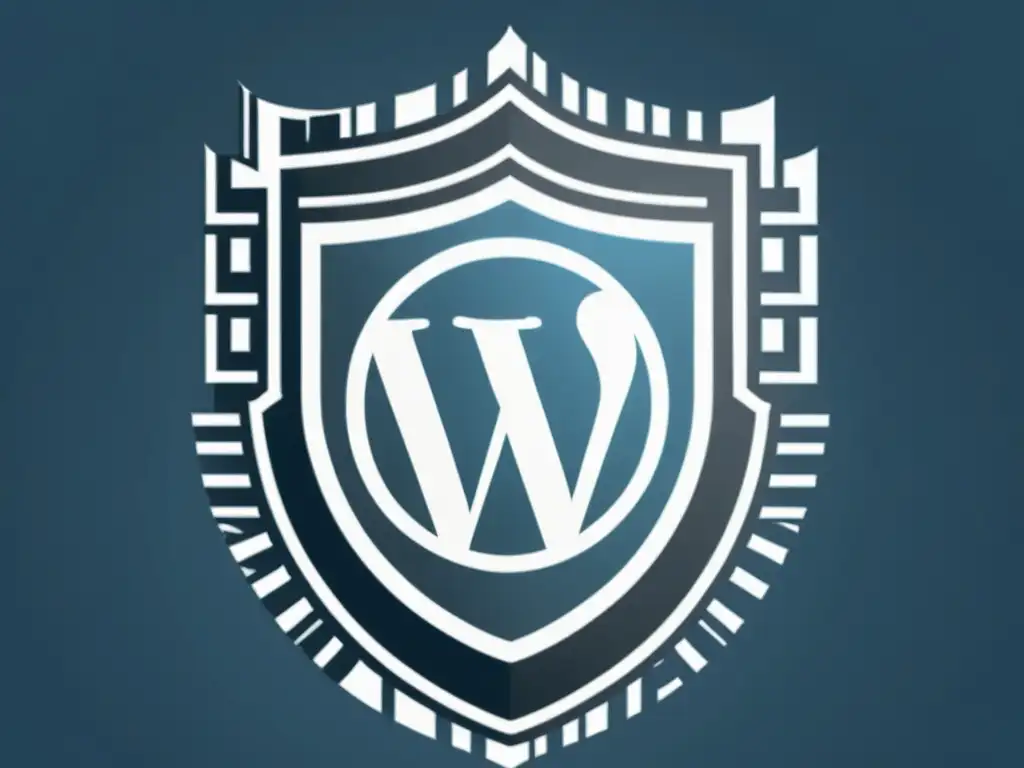 Escudo WordPress: protección contra SQL injection Escudo moderno con el logo de WordPress rodeado de patrones de código binario, simbolizando la protección contra SQL Injection en WordPress