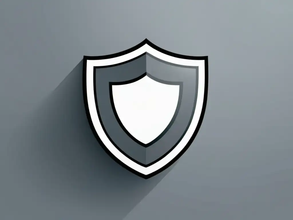 Un escudo de seguridad minimalista y elegante en tonos monocromáticos