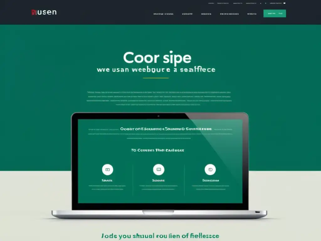 Interfaz web moderna y elegante con diseño minimalista y colores vibrantes Captura la esencia del diseño web avanzado con Gutenberg: un sitio web moderno, limpio y profesional, con equilibrio y elegancia en su diseño