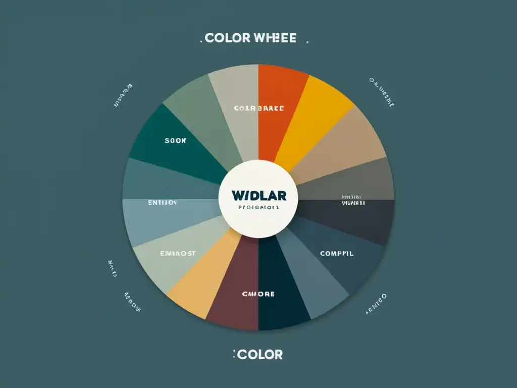 Rueda de emociones: representación minimalista de la psicología del color en ecommerce Esquema minimalista de rueda de colores con asociaciones emocionales