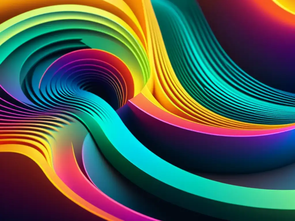 Animación SVG ultradetallada y vibrante en 8k Una ilustración hipnótica en 8k de gráficos vectoriales animados en JavaScript, con patrones vibrantes y movimiento fluido