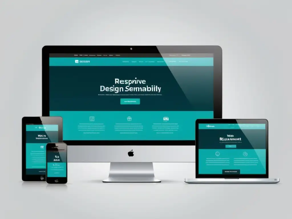 Diseño web adaptable con microformatos integrados Una ilustración minimalista de un diseño web receptivo con microformatos para semántica web integrados