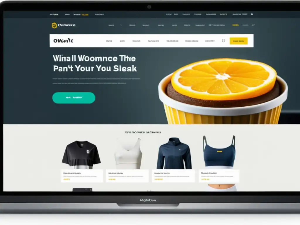 Tienda online WooCommerce con tema WordPress ultradetallado Una imagen 8k detallada de una tienda WooCommerce minimalista y limpia con un tema WordPress personalizable