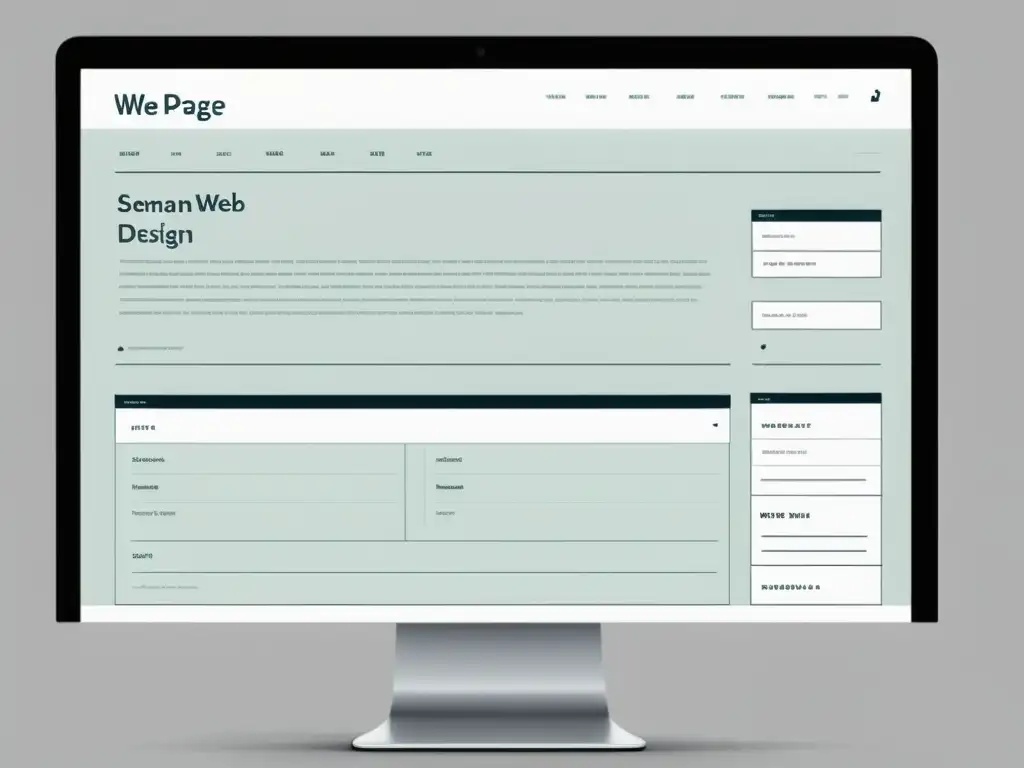 Diseño web minimalista con microformatos para accesibilidad Imagen de un elegante wireframe web con microformatos para semántica web, destacando diseño moderno y organización limpia