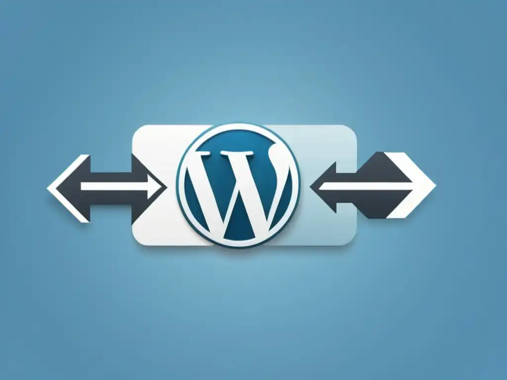 Transición sin fisuras a CMS headless: WordPress a la vanguardia Una imagen que muestra la migración de un sitio web de WordPress a un CMS headless, con flechas suaves y líneas conectadas en tonos azules y blancos