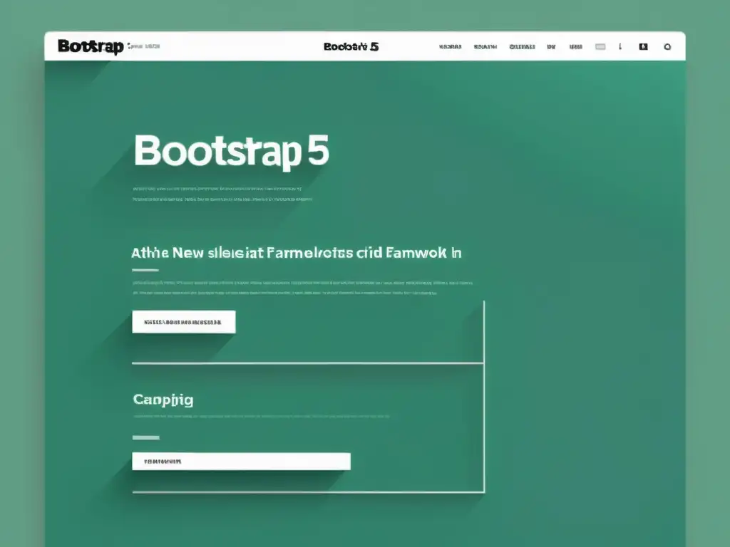 Bootstrap 5: Líneas precisas y tipografía moderna Imagen minimalista del nuevo Bootstrap 5 con líneas precisas, tipografía moderna y paleta de colores sutil