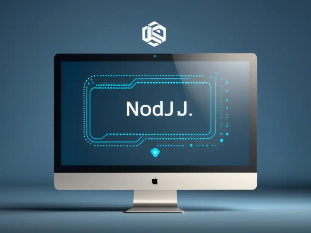 Node Imagen minimalista de pantalla de ordenador con código Node