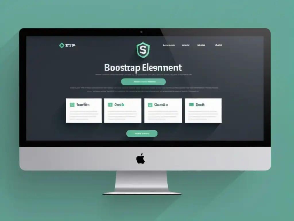 Diseño web moderno con Bootstrap: Integración impecable y SEO-friendly Una imagen minimalista de alta resolución que muestra la integración perfecta de elementos de Bootstrap para mejorar el posicionamiento web