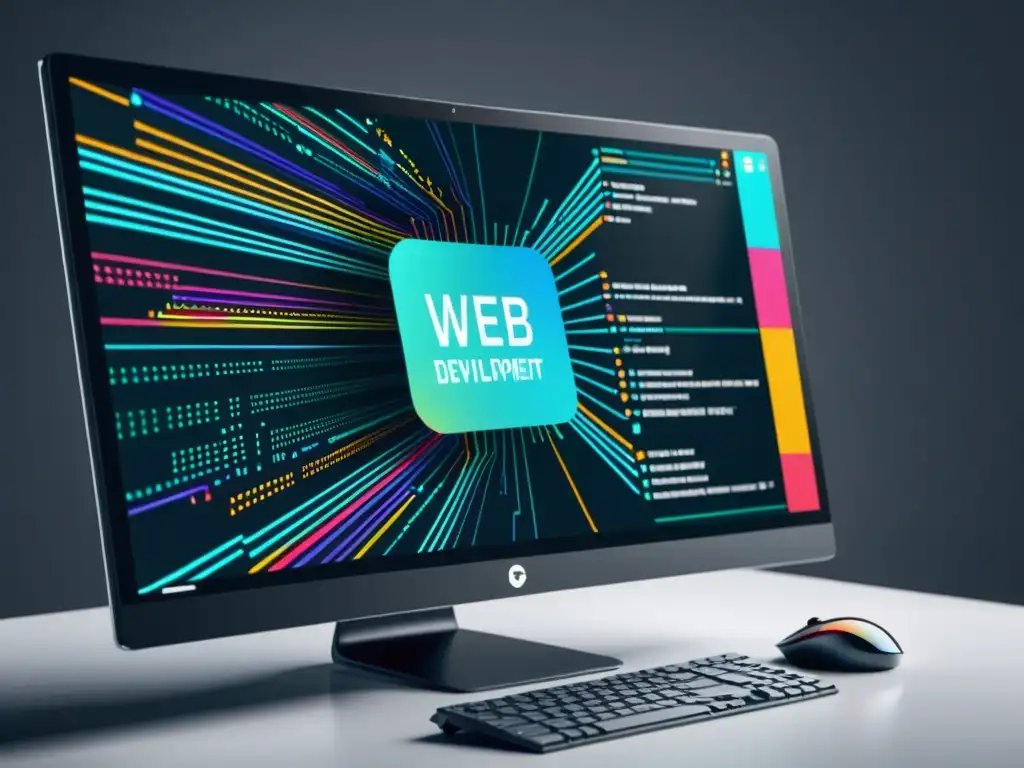 Desarrollo web con AI: Eficiencia y profesionalismo Una imagen moderna y pulida de desarrollo web con inteligencia artificial para automatización de testeo web