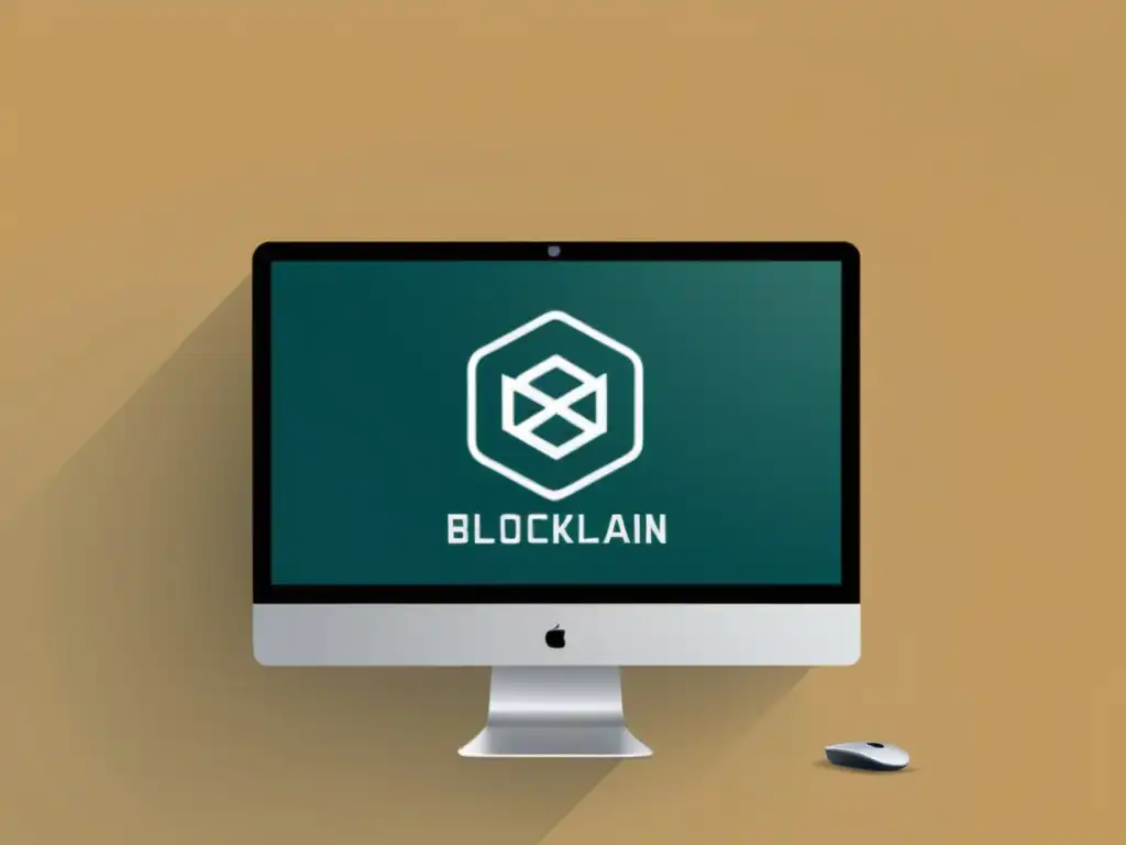 Interfaz web moderna con integración blockchain Imagen de un monitor con diseño web moderno e integración sutil de Blockchain, reflejando profesionalismo y sofisticación