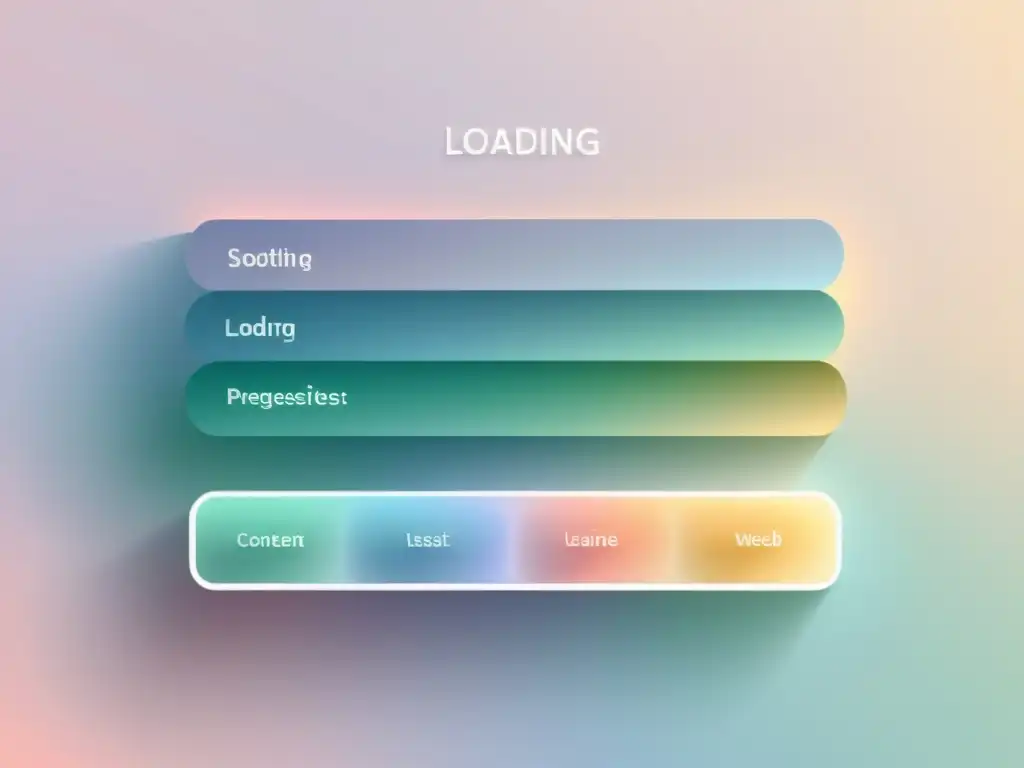 Web moderna con carga progresiva Imagen de página web minimalista con técnicas de lazy loading avanzadas, mostrando carga progresiva y diseño calmante