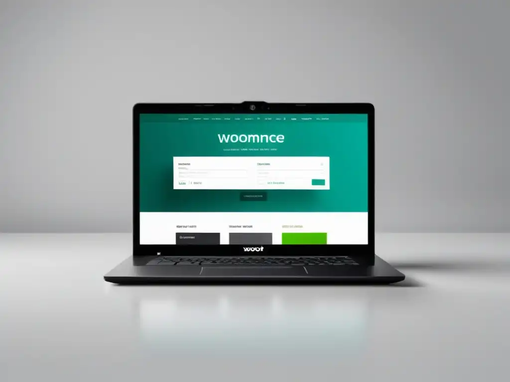 Imagen de portátil con WooCommerce abierto, transmitiendo la facilidad y elegancia de 'Primeros pasos construir tienda online'