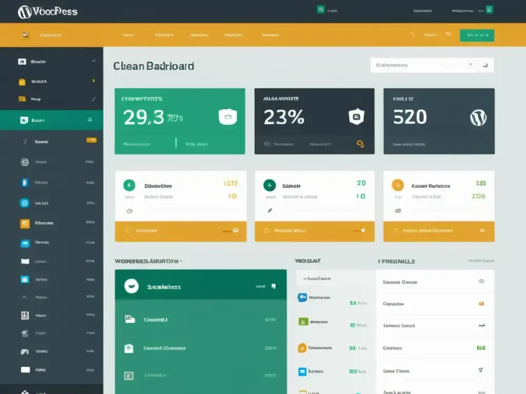 Tablero personalizado de WordPress: diseño moderno y eficiente Interfaz administrativa de WordPress personalizada con diseño moderno y eficiente
