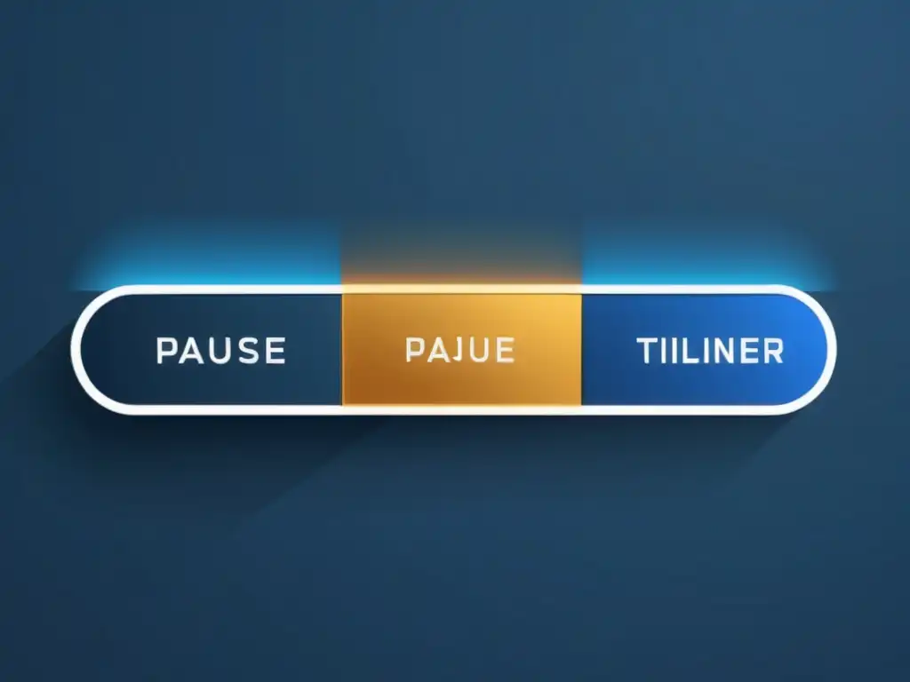 Control de tiempo elegante: botón de reproducción, pausa y barra de avance Interfaz de control de línea de tiempo con botón de reproducción, pausa y barra de desplazamiento