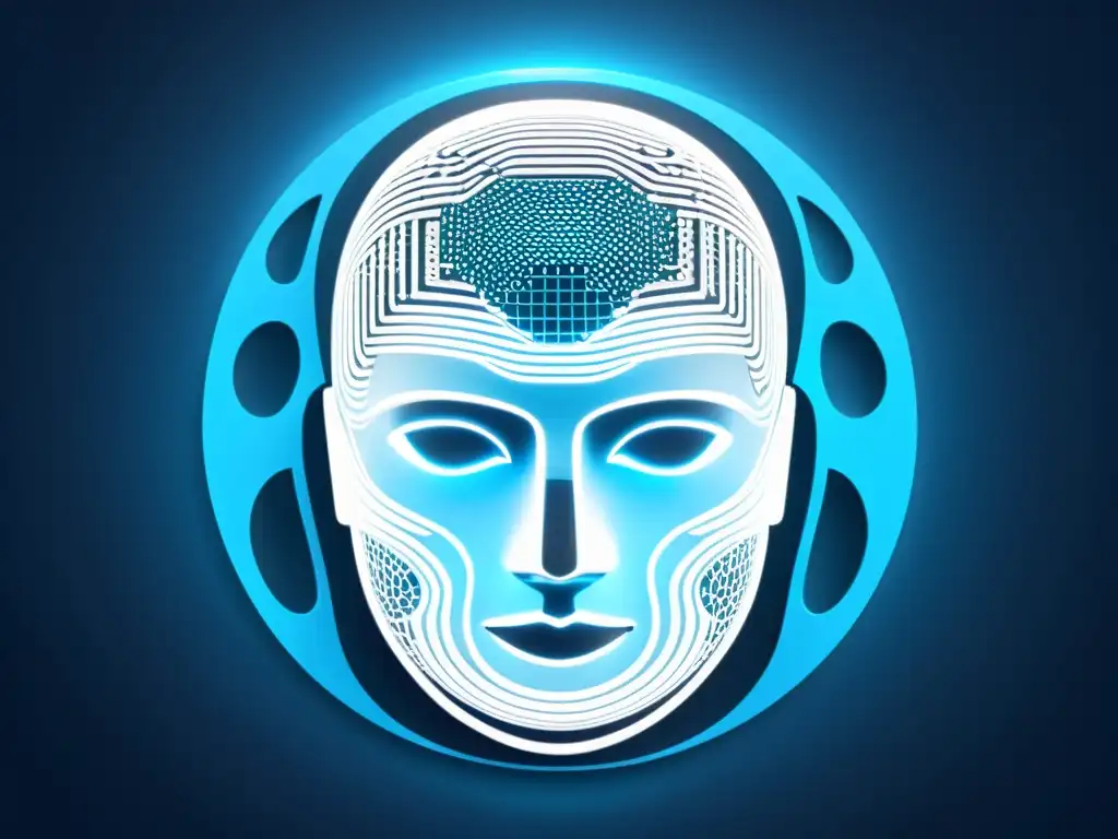 Interfaz futurista AI: pruebas automatizadas Una interfaz futurista de IA para automatización de testeo web, con líneas detalladas y tonos azules y blancos