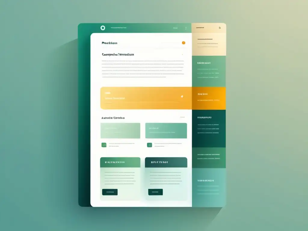 Interfaz SPA: Transiciones fluidas y elegancia moderna Interfaz minimalista y moderna de una aplicación de una sola página, destacando la suavidad del prerrendering en SPA