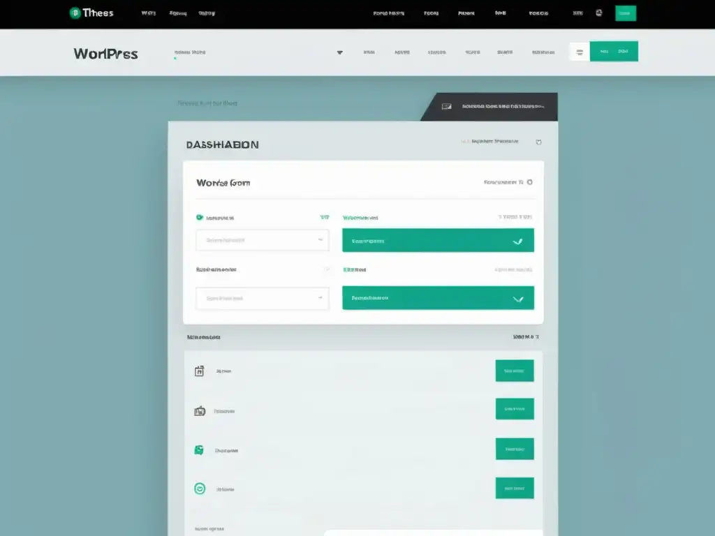 Dashboard WordPress con Formularios Avanzados y Encuestas Interfaz moderna y limpia de WordPress con integración de formularios avanzados, reflejando funcionalidades y experiencia usuario