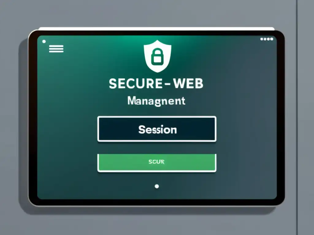 Interfaz de gestión de sesiones seguras: diseño minimalista y profesional Interfaz moderna para la gestión segura de sesiones web con transmisión de datos cifrada y autenticación multifactorial