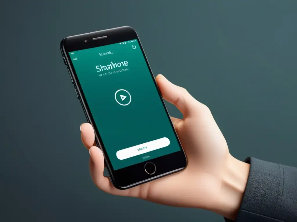Interacción de usuario elegante en smartphone Interfaz de smartphone minimalista con elegante microinteracción en UI, enfatizando la experiencia del usuario
