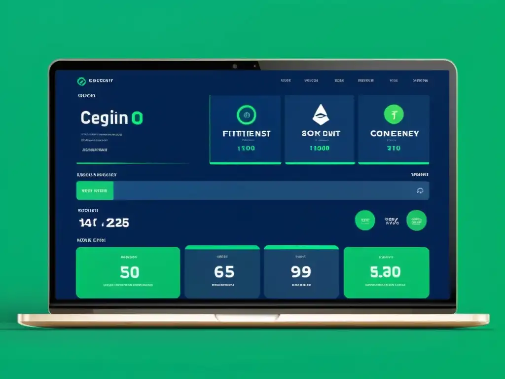 Interfaz futurista de criptomonedas: diseño minimalista y sofisticado Interfaz web futurista de criptomonedas con diseño avanzado y sofisticado, ideal para un curso avanzado diseño web criptomoneda