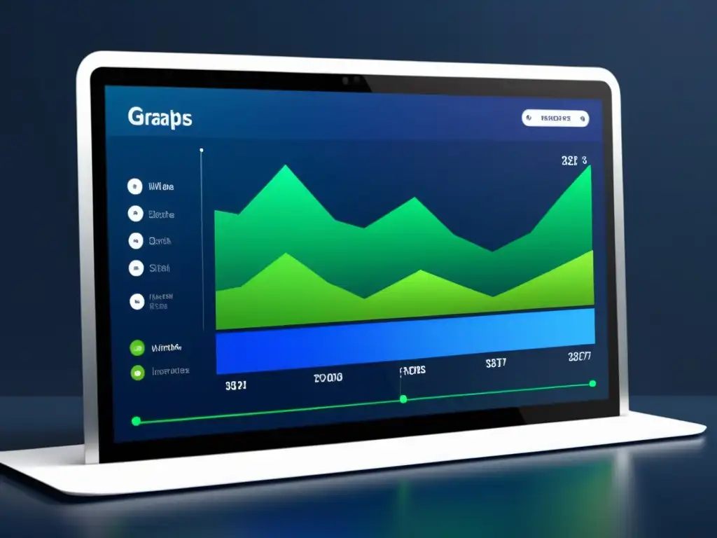 Interfaz web futurista con gráficos animados y datos en tiempo real Interfaz web futurista con gráficos animados, datos en tiempo real y transiciones suaves