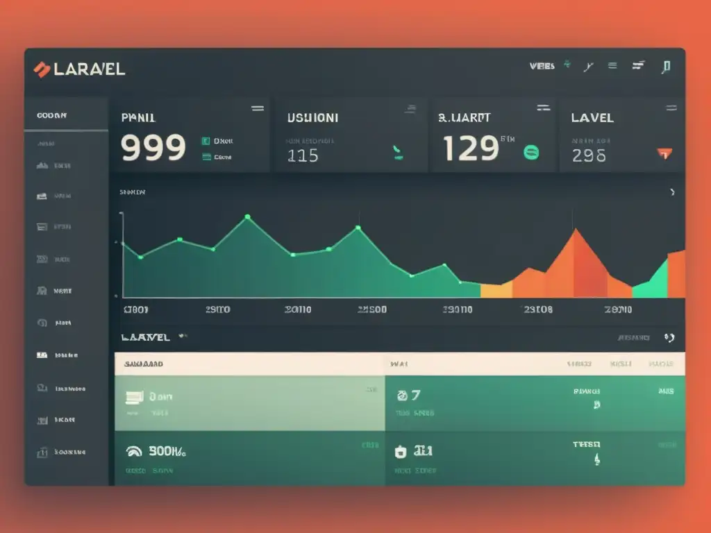Tablero Laravel: Elegancia y Funcionalidad Web Interfaz web moderna y elegante con dashboard de aplicación Laravel