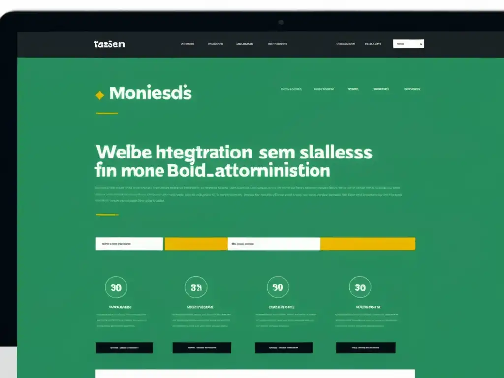 Interfaz web moderna integrando CMS y estrategia de monetización Interfaz web moderna y minimalista con integración de estrategias de monetización y headless CMS WordPress, elegante y profesional