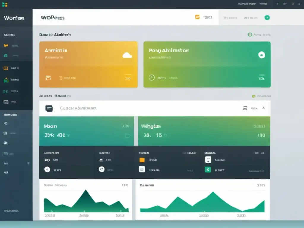 Panel de administración de WordPress: diseño minimalista y eficiente Interfaz de administración de WordPress, personalizable y eficiente con diseño minimalista y profesional
