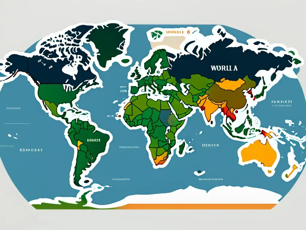 Mapa del mundo multilingüe de WordPress: global y elegante Mapa del mundo con idiomas, reflejando la globalidad de WordPress multiidioma