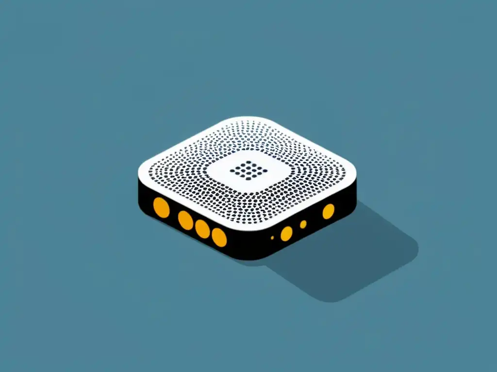Ilustración IoT: Conexión Web Fullstack Ilustración minimalista de un dispositivo IoT conectado a la web, simbolizando la integración Python y JavaScript en el desarrollo FullStack IoT