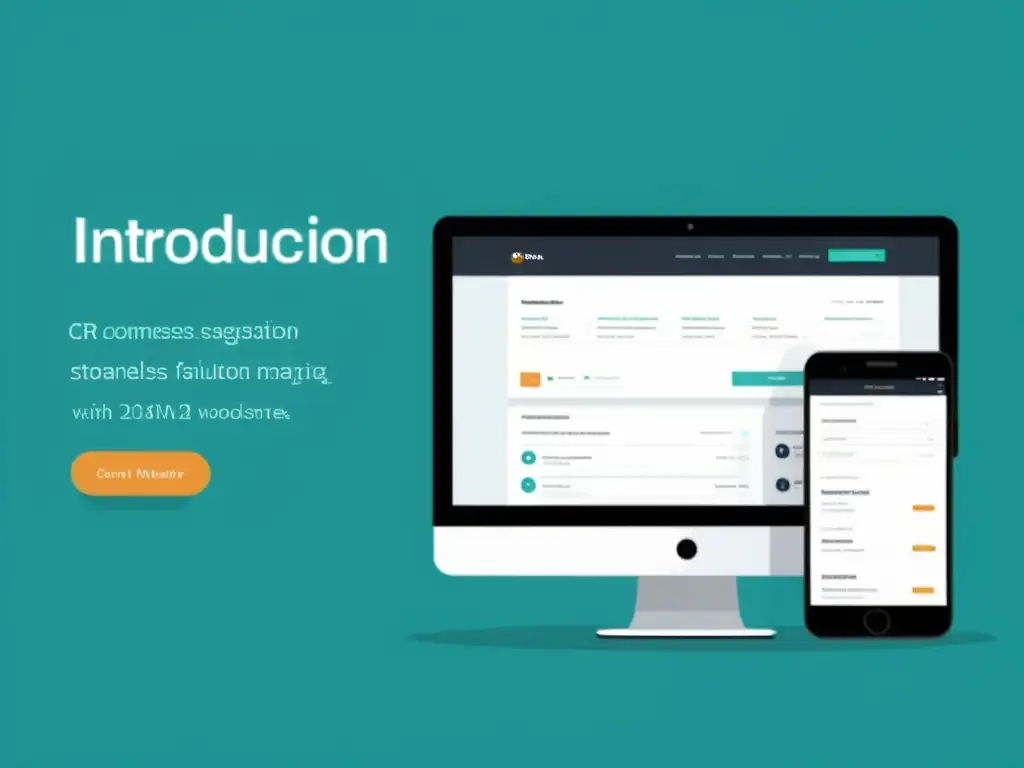 Integración CRM y WooCommerce: Elegancia y Eficiencia Minimalista integración de WooCommerce y CRM para clientes, exudando profesionalismo y eficiencia