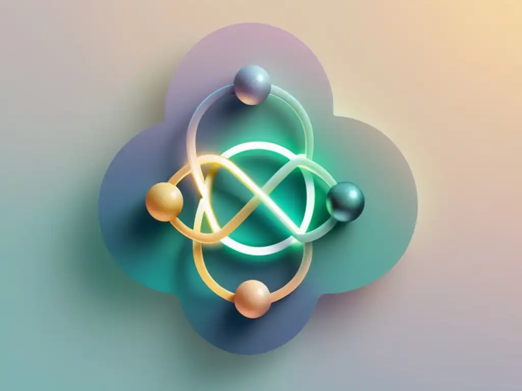 Interconexión armoniosa: React Context API y Redux Minimalista ilustración de nodos conectados que representan la Comparativa gestión de estado React, con líneas delicadas y gradientes sutiles en un fondo pastel